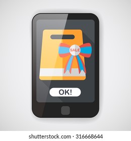 shopping present flat icon with long shadow,eps10