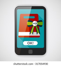 shopping present flat icon with long shadow,eps10