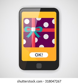shopping present flat icon with long shadow,eps10