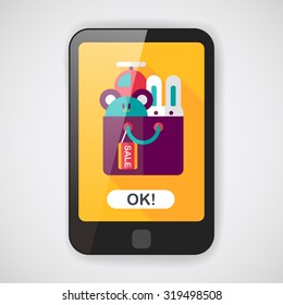 shopping present flat icon with long shadow,eps10