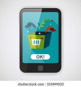 shopping present flat icon with long shadow,eps10