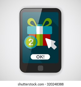 shopping present flat icon with long shadow,eps10