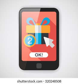 shopping present flat icon with long shadow,eps10