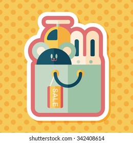 shopping present flat icon with long shadow,eps10
