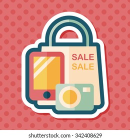 shopping present flat icon with long shadow,eps10