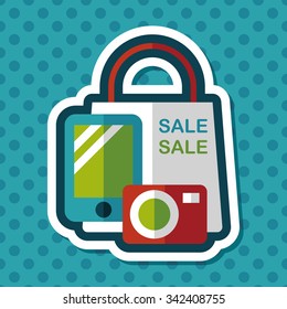 shopping present flat icon with long shadow,eps10