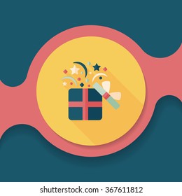 shopping present flat icon with long shadow,eps10
