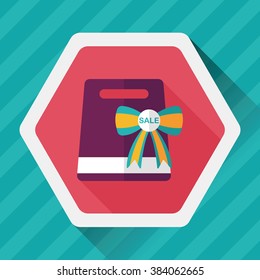 shopping present flat icon with long shadow,eps10