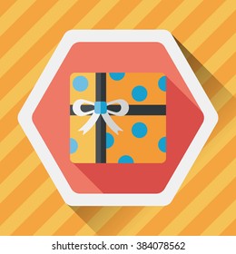 shopping present flat icon with long shadow,eps10