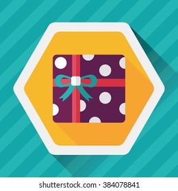 shopping present flat icon with long shadow,eps10