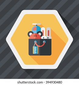 shopping present flat icon with long shadow,eps10