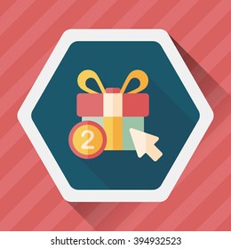 shopping present flat icon with long shadow,eps10