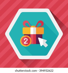 shopping present flat icon with long shadow,eps10