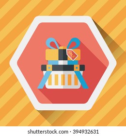shopping present flat icon with long shadow,eps10