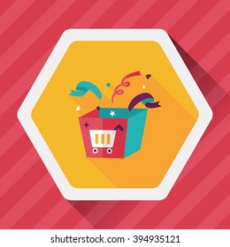 shopping present flat icon with long shadow,eps10