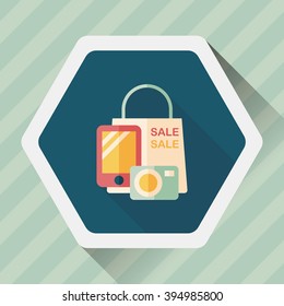 shopping present flat icon with long shadow,eps10