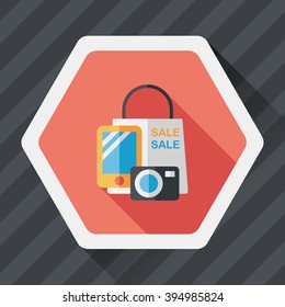 shopping present flat icon with long shadow,eps10