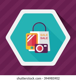 shopping present flat icon with long shadow,eps10