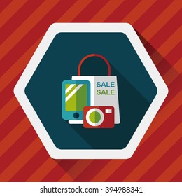 shopping present flat icon with long shadow,eps10