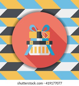 shopping present flat icon with long shadow,eps10