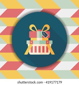 shopping present flat icon with long shadow,eps10