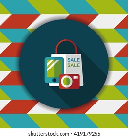 shopping present flat icon with long shadow,eps10