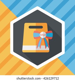 shopping present flat icon with long shadow,eps10
