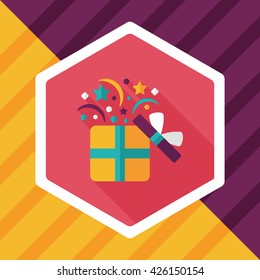 shopping present flat icon with long shadow,eps10
