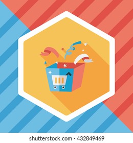 shopping present flat icon with long shadow,eps10