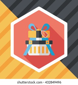 shopping present flat icon with long shadow,eps10