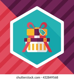 shopping present flat icon with long shadow,eps10
