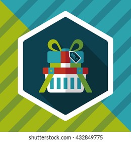 shopping present flat icon with long shadow,eps10