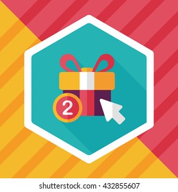 shopping present flat icon with long shadow,eps10
