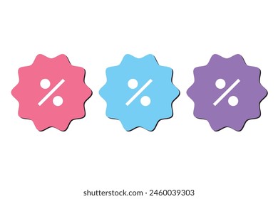 Precio de compras, Cupón de descuento con símbolo de porcentaje. Compras en línea, oferta de descuento, ventas, promoción. Icono de Vector 3d. Dibujos animados estilo minimalista.