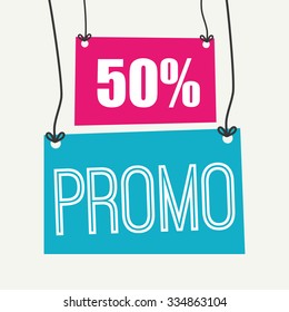 Shopping promo label tag graphic design, vector illustration.