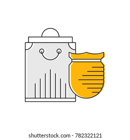 Shopping protection vector icon