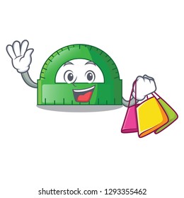 Shopping protractor in a the cartoon bag