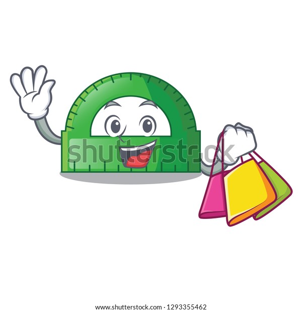 Shopping Protractor Cartoon Bag Royalty Free Stock Image