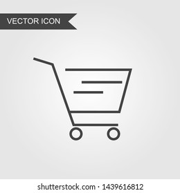 Shopping pushcart line icon. Linear style for web site page, marketing, mobile app, design element, logo. Vector icon trolley cart commerce symbol.