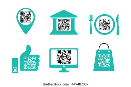 Shopping QR code icons