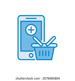 Shopping Quantity vector blue colours Icon Design illustration. Web And Mobile Application Symbol on White background EPS 10 File