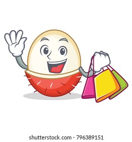 Shopping rambutan character cartoon style