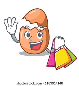 Shopping raw broken egg on table cartoon