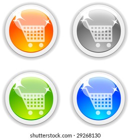  Shopping realistic buttons. Vector illustration.