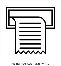 Shopping receipt, E-Commerce line web icon. Outline icon. Vector illustration