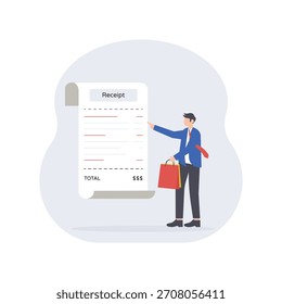 Arquivo EPS 10 da ilustração plana do vetor do recibo de compra 	