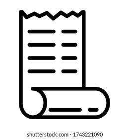 Shopping receipt - icon line vector - e commerce icons