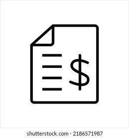 Shopping receipt icon vector graphic illustration