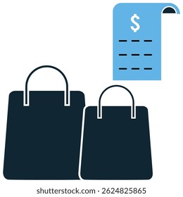 Shopping receipt icon vector for transaction proof, payment history, and billing. Ideal for digital purchases, print records, and e-commerce payment confirmations. - Powered by Shutterstock - Get 15% off with code: PIKWIZARD15