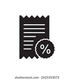 Shopping Receipt with Percentage Representing Discount or Savings